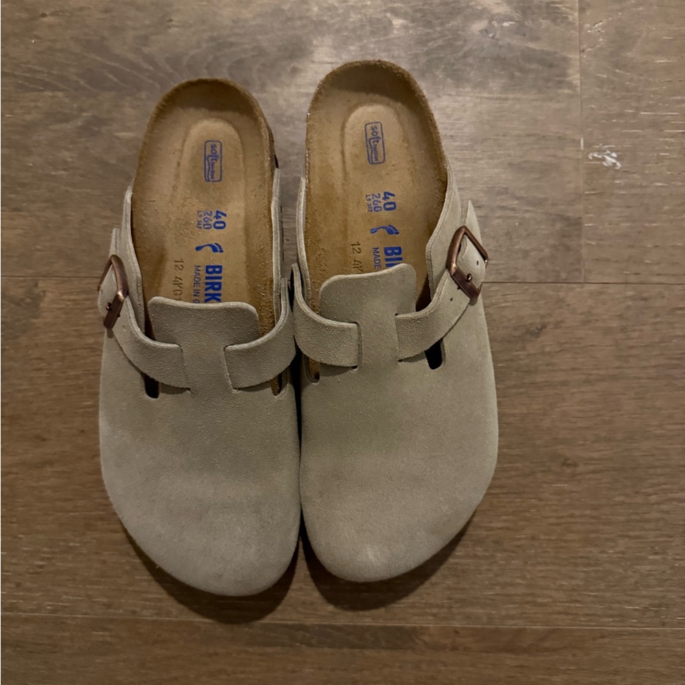 Birkenstock Taupe Suede Slip-On Shoes